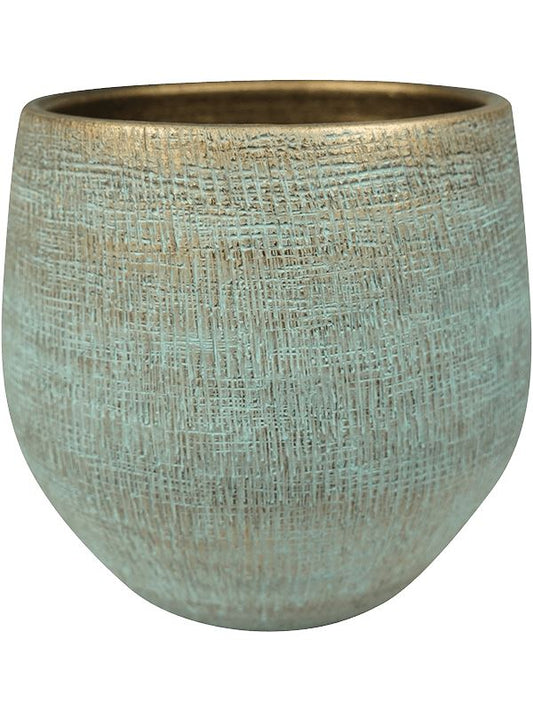 Ryan Plant Pot 28cm Height 24cm Dia Pot Shiny Blue