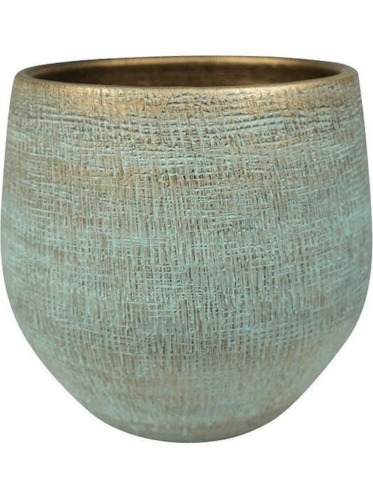 Ryan Plant Pot 32cm Height 30cm Dia Pot Shiny Blue