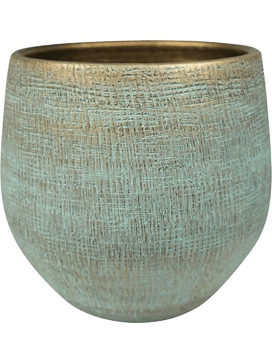 Ryan Plant Pot 26cm Height 22cm Dia Pot Shiny Blue