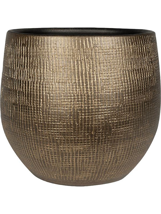Ryan Plant Pot 28cm Height 24cm Dia Pot Shiny Gold Pots & Planters