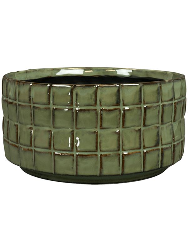 Stian Plant Pot 10cm Height 18cm Dia Bowl Moss Green