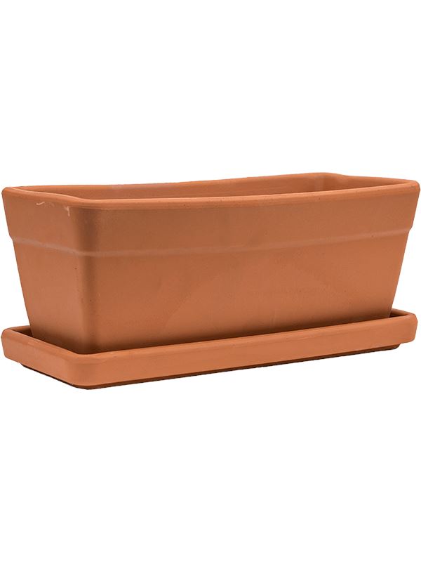 Terra Cotta Plant Pot 16cm Height 39cm Dia Set Balcony Box+ Saucer Pots & Planters