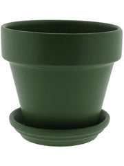Urbann Plant Pot 17cm Height 18cm Dia Pot & Saucer Matt Olive Pots & Planters