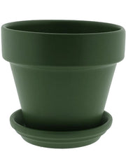 Urbann Plant Pot 22cm Height 19cm Dia Pot & Saucer Matt Olive Pots & Planters