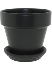 Urbann Plant Pot 22cm Height 24cm Dia Pot & Saucer Matt Anthracite Pots & Planters