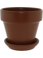 Urbann Plant Pot 22cm Height 24cm Dia Pot & Saucer Matt Terra Pots & Planters