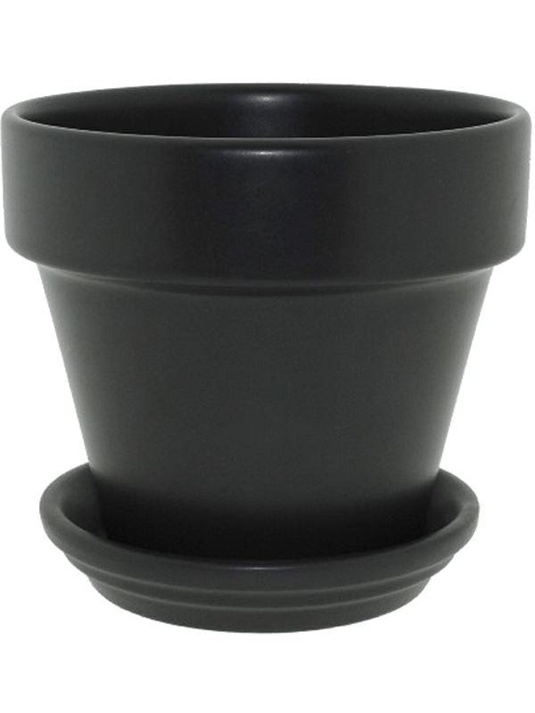 Urbann Plant Pot 26cm Height 29cm Dia Pot & Saucer Matt Anthracite Pots & Planters