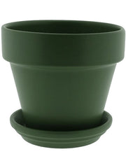 Urbann Plant Pot 26cm Height 29cm Dia Pot & Saucer Matt Olive Pots & Planters