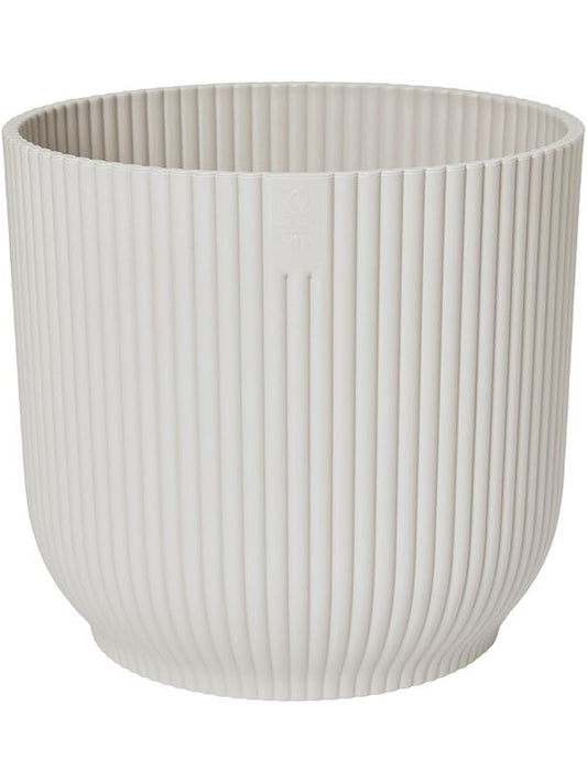 Vibes Fold Plant Pot 23cm Height 24cm Dia Round Silky White Pots & Planters