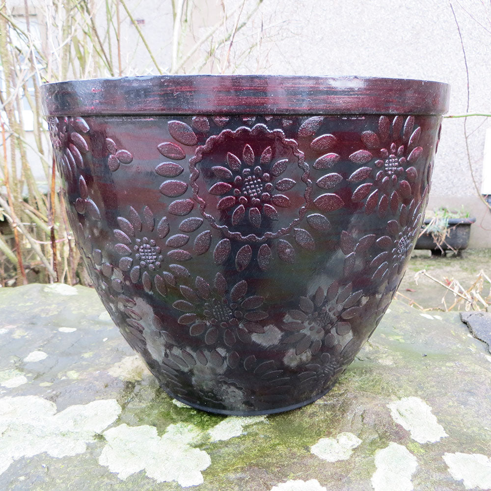 25cm Chengdu Planter Black/Copper Plant Pot Outdoor Pots