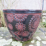 25cm Chengdu Planter Black/Terracotta Plant Pot Outdoor Pots