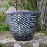 25cm Cromarty Antique Silver Plant Pot Outdoor Pots
