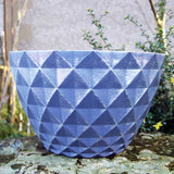 25cm Diamond Planter Grey/Silver Plant Pot Outdoor Pots