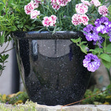 25cm Honey Pot Black Gloss Plant Pot Outdoor Pots