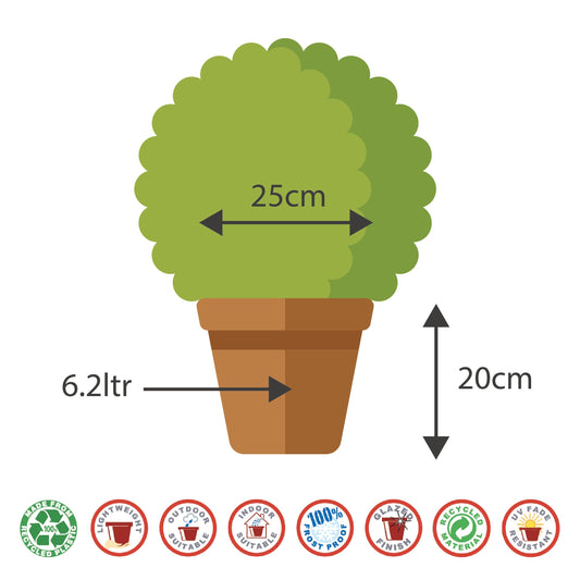 25cm Honey Pot Cream Beige Gloss Plant Pot Outdoor Pots
