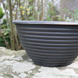 25cm Olympia Bowl Black/Copper Plant Pot Outdoor Pots