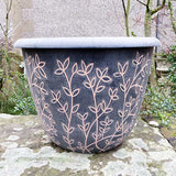 25cm Serenity Stout Planter Black/Bown Plant Pot