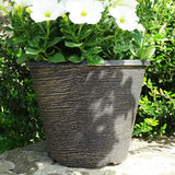 27cm Tempest Black/Gold Plant Pot Outdoor Pots