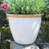 30cm Honey Pot Cream Beige Gloss Plant Pot Outdoor Pots