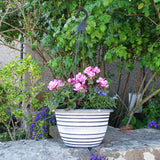 30cm Olympia Basket Black/White Plant Pot Outdoor Pots