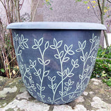 30cm Serenity Stout Planter Black/Green Plant Pot Outdoor Pots