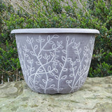 30cm Serenity Stout Planter Chocolate/White Plant Pot Outdoor Pots