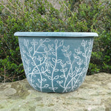 30cm Serenity Stout Planter Green/White Plant Pot Outdoor Pots