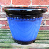 33.5cm Iberian Planter Navy Blue Plant Pot