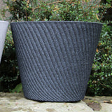 38cm Adriatic Swirl Planter in Med. Black Plant Pot