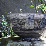 40cm Aegean Bowl Grey Marble Plant Pot Outdoor Pots