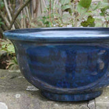 40cm Aegean Bowl Midnight Blue Plant Pot Outdoor Pots