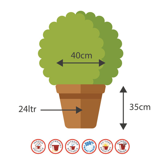 40cm Belair Planter Post Box Red Plant Pot Outdoor Pots