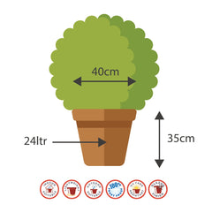 40cm Belair Planter Post Box Red Plant Pot Outdoor Pots