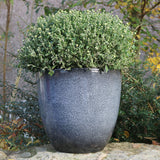 40cm Egg Planter Ash Grey Glazed Plant Pot Outdoor Pots