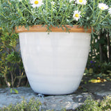40cm Honey Pot Cream Beige Gloss Plant Pot Outdoor Pots
