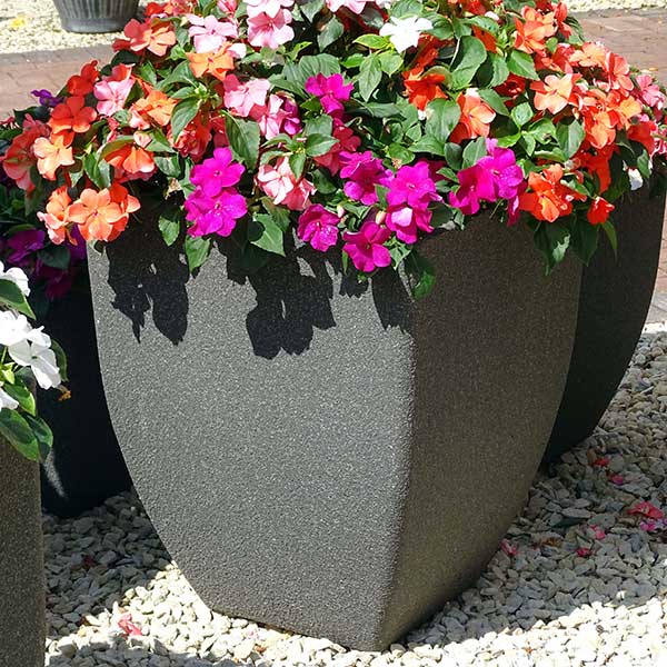 43cm Soho Square Planter Old Stone Plant Pot Outdoor Pots