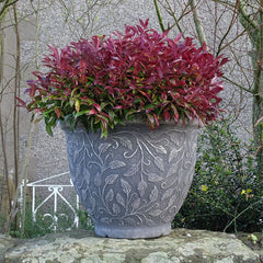 50cm Harmony Bell Grey with White Plant Pot Outdoor Pots