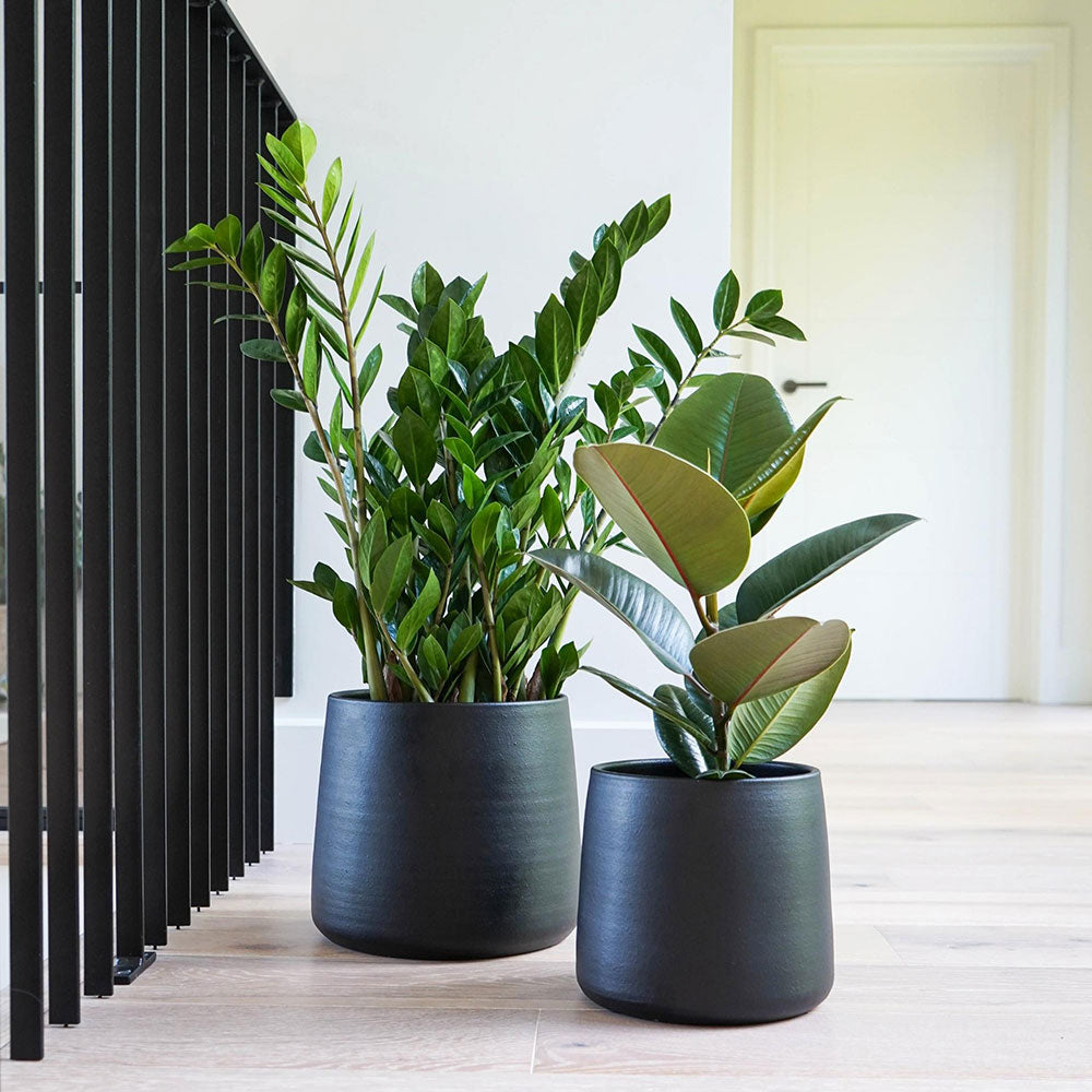 Akemi Planter Carbon Black 25cm Height 27cm Dia Pots & Planters