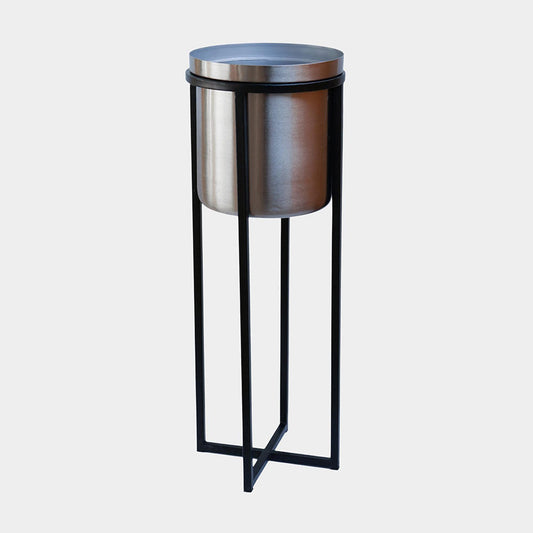 Calla Planter Stand Black & Pewter Height 78cm 29cm Dia Pots & Planters