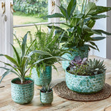 Emerald Reactive Glaze Bowl 12.5cm Height 25cm Dia Pots & Planters