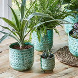 Emerald Reactive Glaze Bowl 12.5cm Height 25cm Dia Pots & Planters