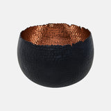 Hammered Bowl Black & Copper 30cm Pots & Planters