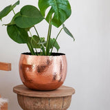 Hammered Bowl Copper & Black 30cm Pots & Planters