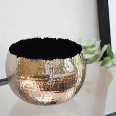 Hammered Bowl Nickel & Black 30cm Pots & Planters