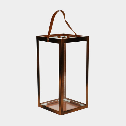 Hampton Tall Lantern in Copper 60cm Height 25cm Width Pots & Planters