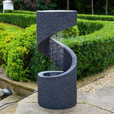 Outdoor Spiral Water Feature Granite 82cm Height 35cm Width