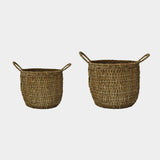 Seagrass Lined Basket Natural Set of 2 Pots & Planters