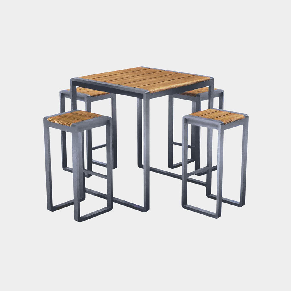 Spitalfields Tall Acacia Wood 5 piece Furniture Set Pots & Planters