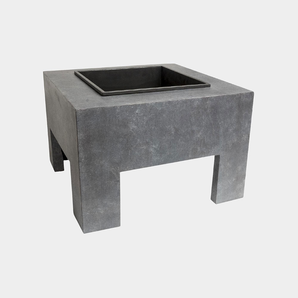 Square Fire Bowl & Square Console Cement 40cm Height 58cm Width Pots & Planters