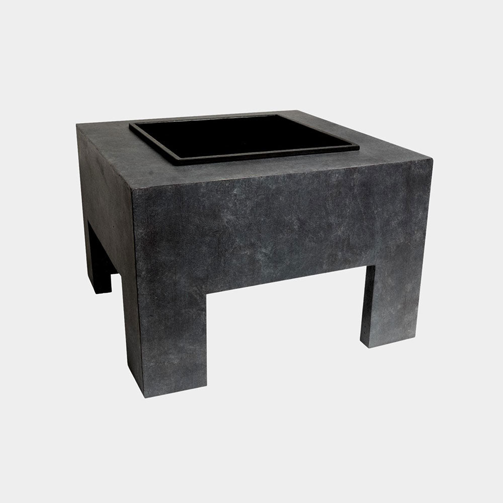 Square Fire Bowl & Square Console Granite 40cm Height 58cm Width Pots & Planters